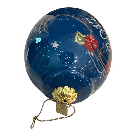 Pier 1 Li Bien Glass Christmas Ornament 2017 Hand-Painted Reindeer with Gift Box - Picture 6 of 15